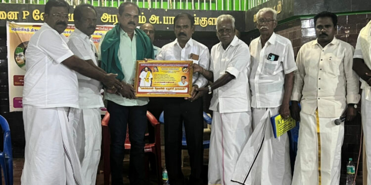 கமுதியில் நடைபெற்ற ஆன்மீகச் சொற்பொழிவு: பார்வர்ட் பிளாக் கட்சியின் வீழ்ச்சிக்கு திராவிடக் கட்சிகளின் சூழ்ச்சியே காரணம் – பசும்பொன் பாண்டியன்