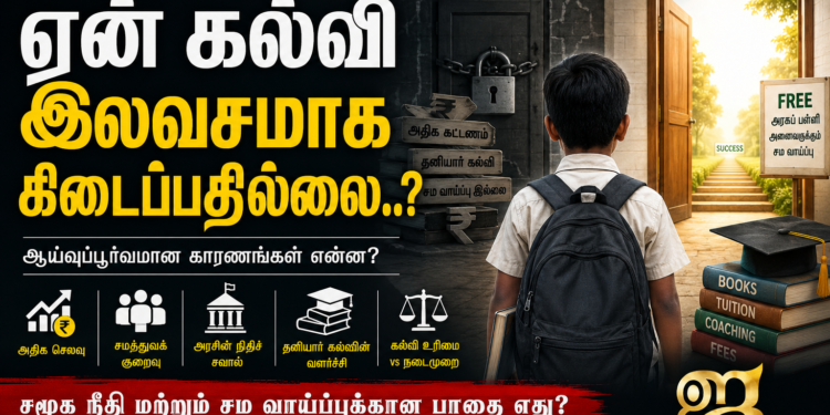 ஏன் கல்வி இலவசமாக கிடைப்பதில்லை..? கல்வி உரிமையா? வணிகமா? – சமத்துவ சமூகத்தின் எதிர்காலத்தை தீர்மானிக்கும் கேள்வி