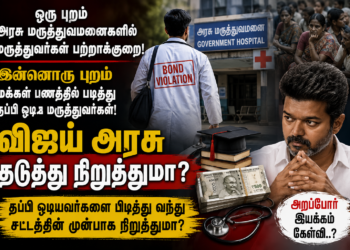 அரசு மருத்துவர்களின் பிணை மீறல்: மக்கள் பணத்தில் படித்து, அரசு சேவையை தவிர்ப்பவர்களை விஜய் அரசு கட்டுப்படுத்துமா? – அறப்போர் இயக்கம் கேள்வி