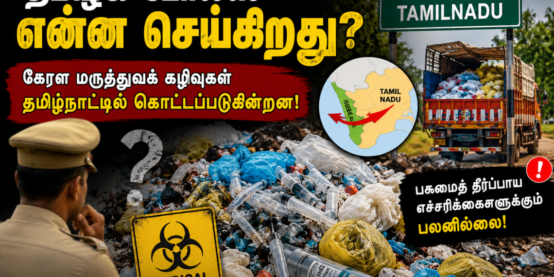 தமிழக போலீஸ் என்ன செய்கிறது?  கேரள மருத்துவக் கழிவுகள் தமிழ்நாட்டில் கொட்டப்படுவது தொடர்கிறது: நடவடிக்கை எப்போது?
