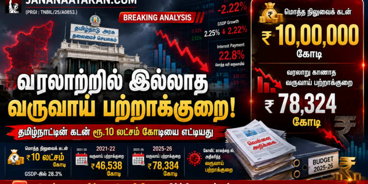வரலாறு காணாத வருவாய் பற்றாக்குறை: ரூ.10 லட்சம் கோடி கடன் சுமையில் தமிழ்நாடு – வெள்ளை அறிக்கை வெளிப்படுத்தும் அதிர்ச்சி உண்மைகள்